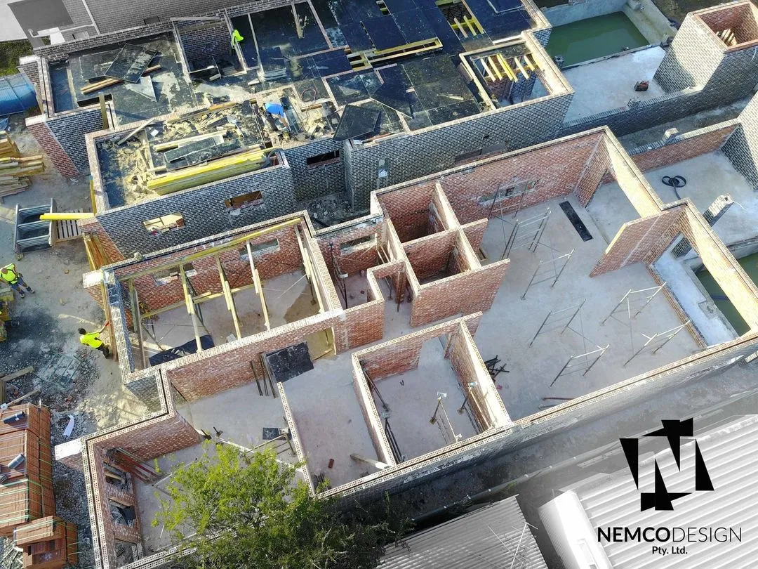 Slab and framing — overhead progress.